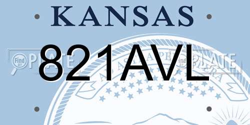 821AVL Kansas License Plate