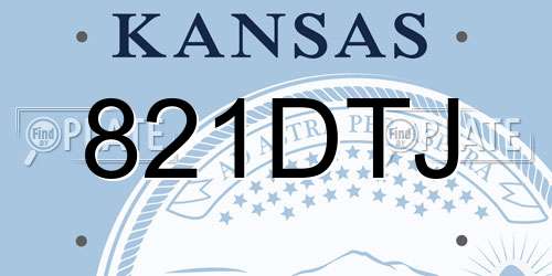 821DTJ Kansas License Plate