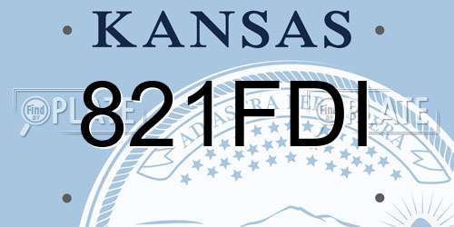 821FDI Kansas License Plate