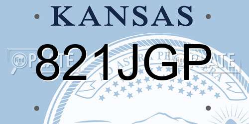 821JGP Kansas License Plate