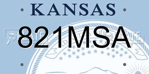 821MSA Kansas License Plate