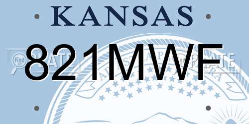 821MWF Kansas License Plate