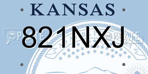 821NXJ Kansas License Plate
