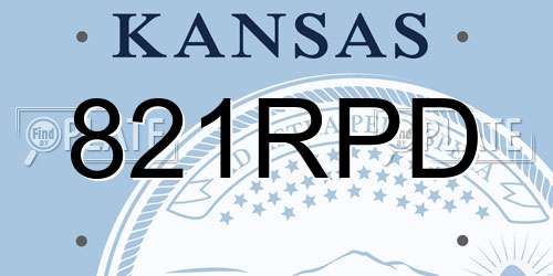 821RPD Kansas License Plate