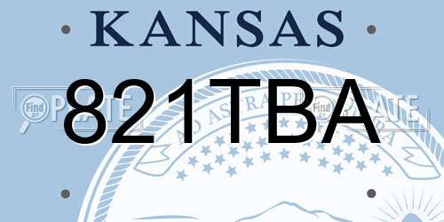 821TBA Kansas License Plate