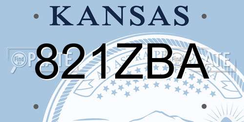 821ZBA Kansas License Plate