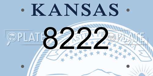 8222 Kansas License Plate