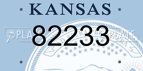 82233 Kansas License Plate
