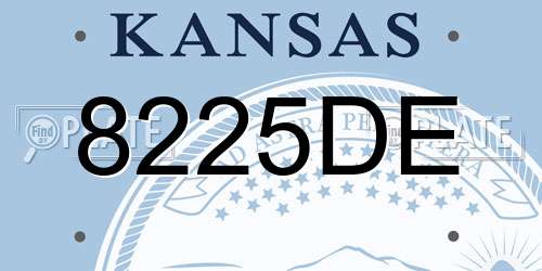 8225DE Kansas License Plate