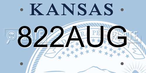 822AUG Kansas License Plate