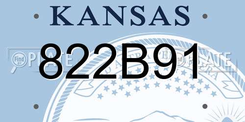 822B91 Kansas License Plate