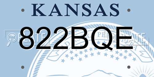 822BQE Kansas License Plate