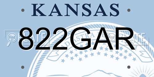 822GAR Kansas License Plate