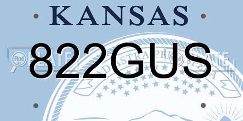 822GUS Kansas License Plate