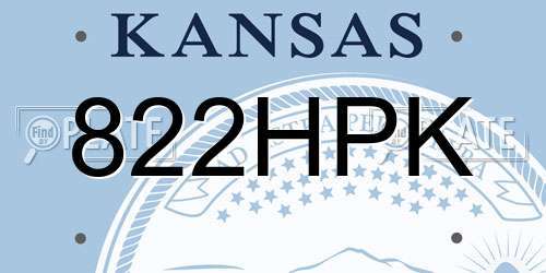 822HPK Kansas License Plate