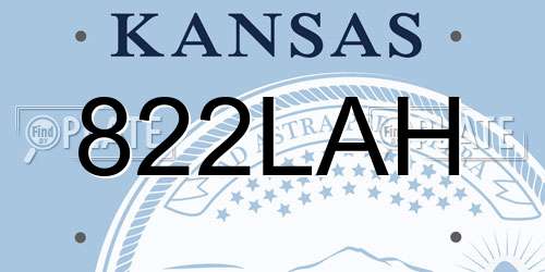 822LAH Kansas License Plate
