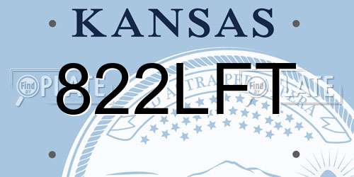822LFT Kansas License Plate