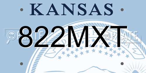 822MXT Kansas License Plate