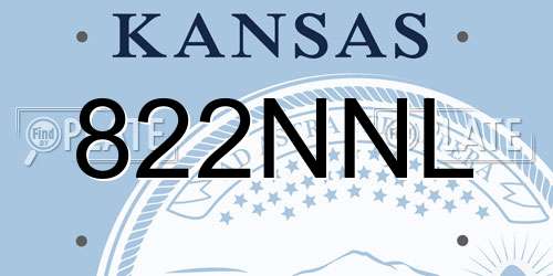 822NNL Kansas License Plate