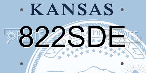 822SDE Kansas License Plate