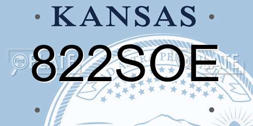 822SOE Kansas License Plate