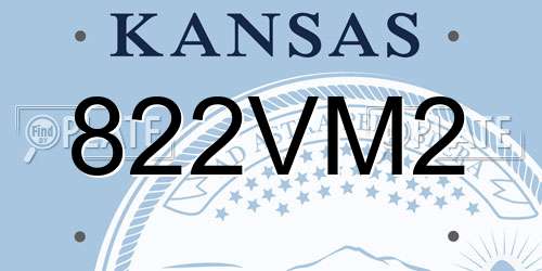822VM2 Kansas License Plate