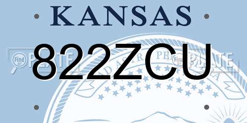 822ZCU Kansas License Plate