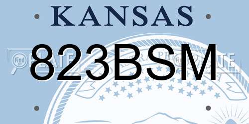 823BSM Kansas License Plate