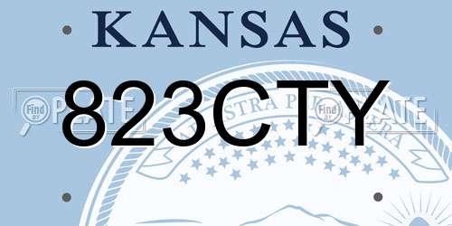 823CTY Kansas License Plate