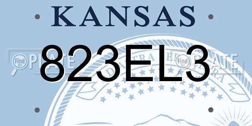 823EL3 Kansas License Plate