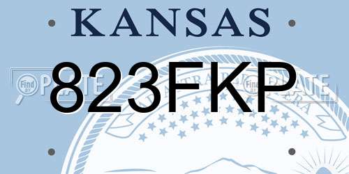 823FKP Kansas License Plate