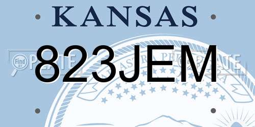 823JEM Kansas License Plate