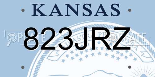 823JRZ Kansas License Plate