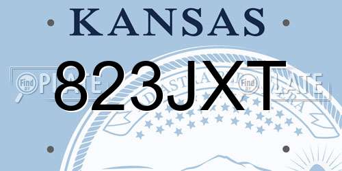 823JXT Kansas License Plate