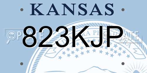 823KJP Kansas License Plate