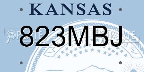 823MBJ Kansas License Plate