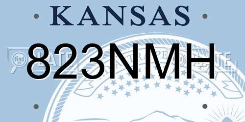 823NMH Kansas License Plate