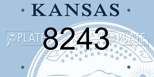 8243 Kansas License Plate