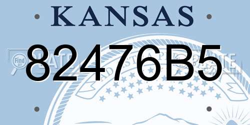 82476B5 Kansas License Plate