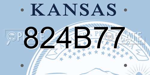 824B77 Kansas License Plate