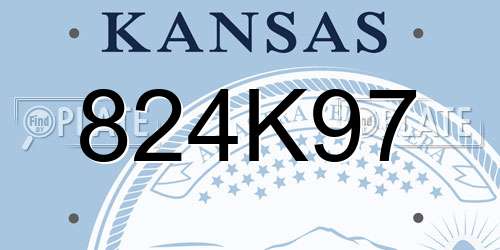 824K97 Kansas License Plate