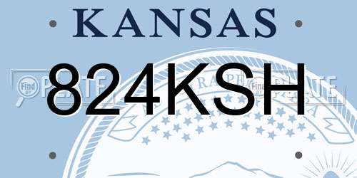 824KSH Kansas License Plate