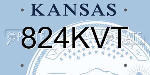 824KVT Kansas License Plate