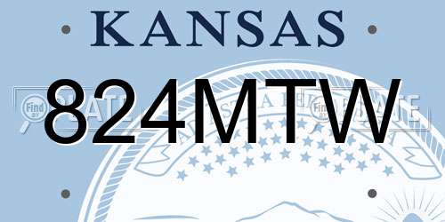 824MTW Kansas License Plate