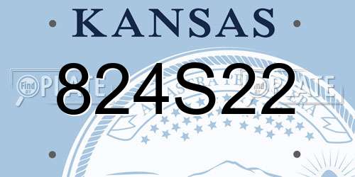 824S22 Kansas License Plate