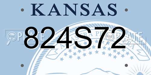 824S72 Kansas License Plate