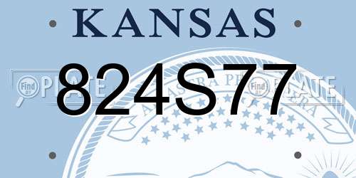 824S77 Kansas License Plate
