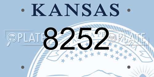 8252 Kansas License Plate