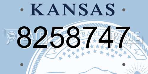 8258747 Kansas License Plate