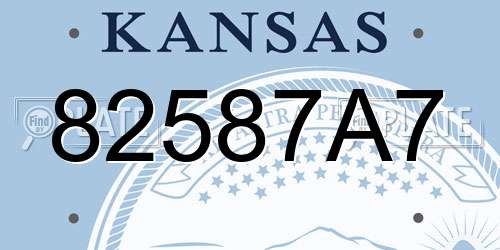 82587A7 Kansas License Plate